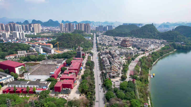 广西柳州城市风光航拍摄影图