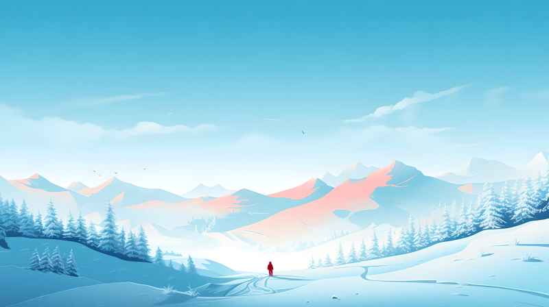冬季唯美雪景创业插画 25