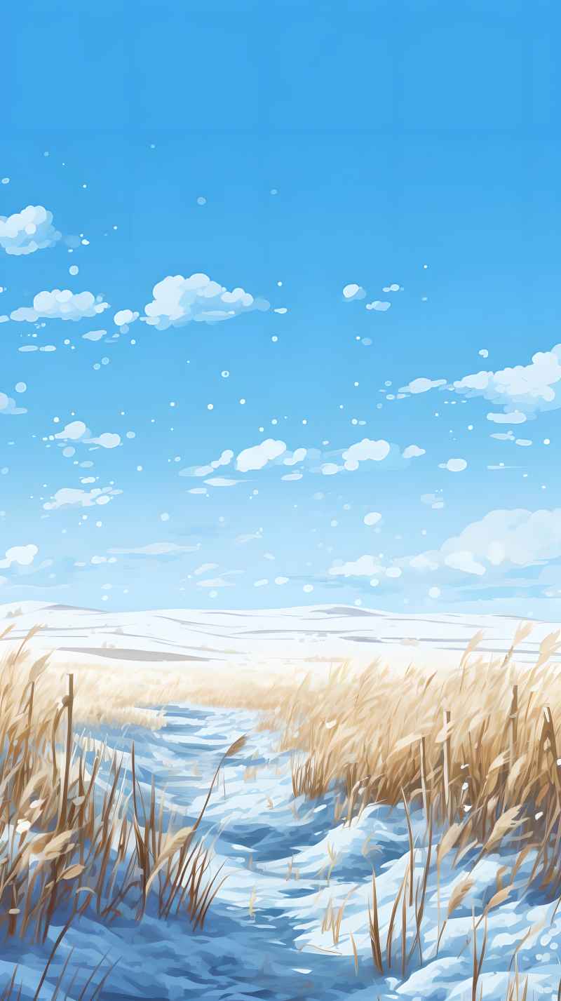 冬季唯美雪景创业插画 96