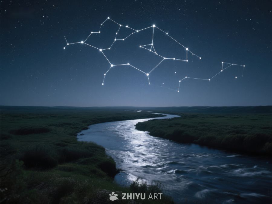 夜空星河与蜿蜒河流 408