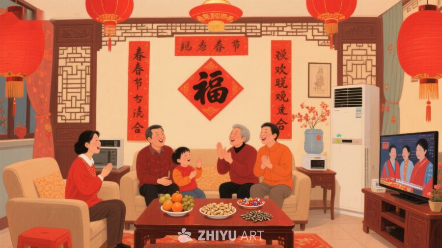 家庭欢聚庆祝春节 481