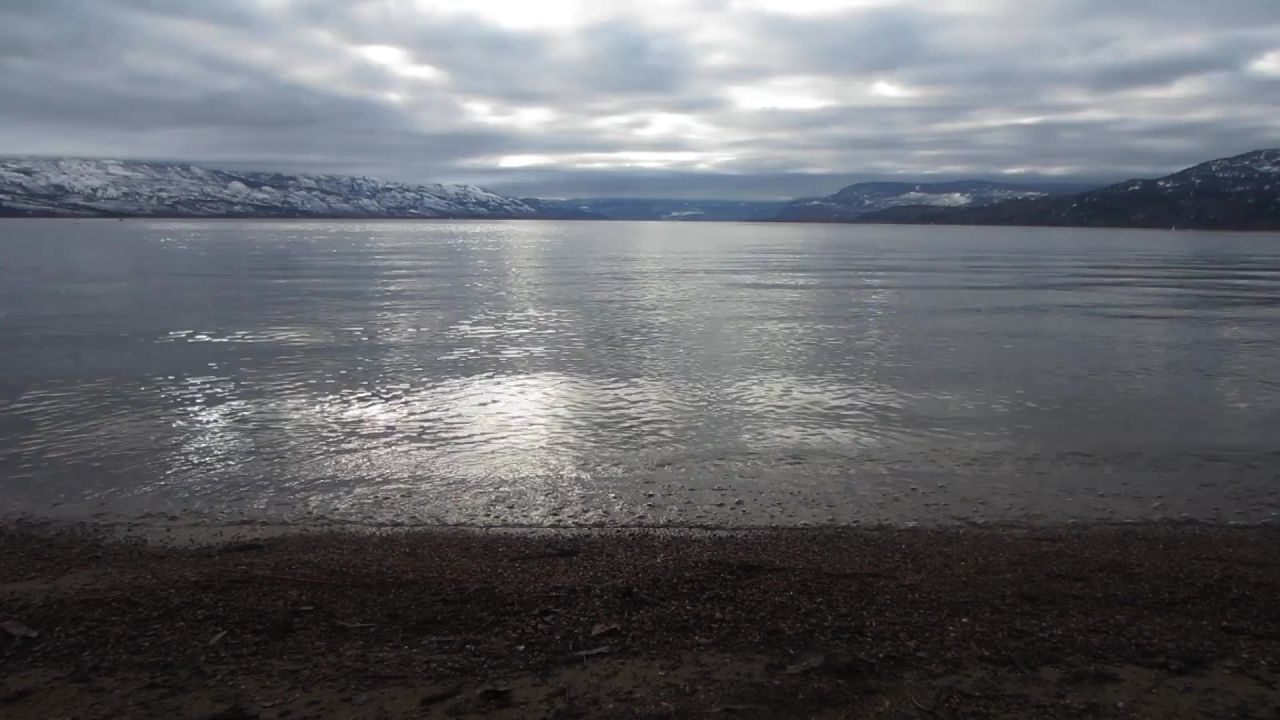 湖岸平静冬天自然