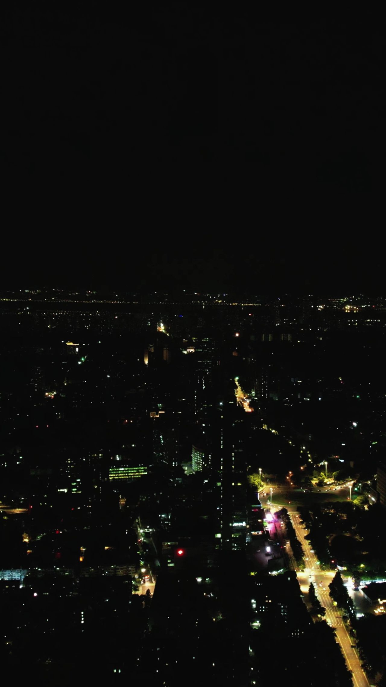 江苏南京城市夜景竖屏航拍 