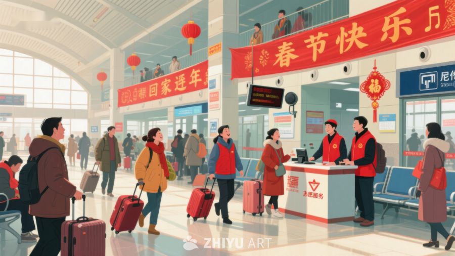 春运车站，旅客归家迎新春 143
