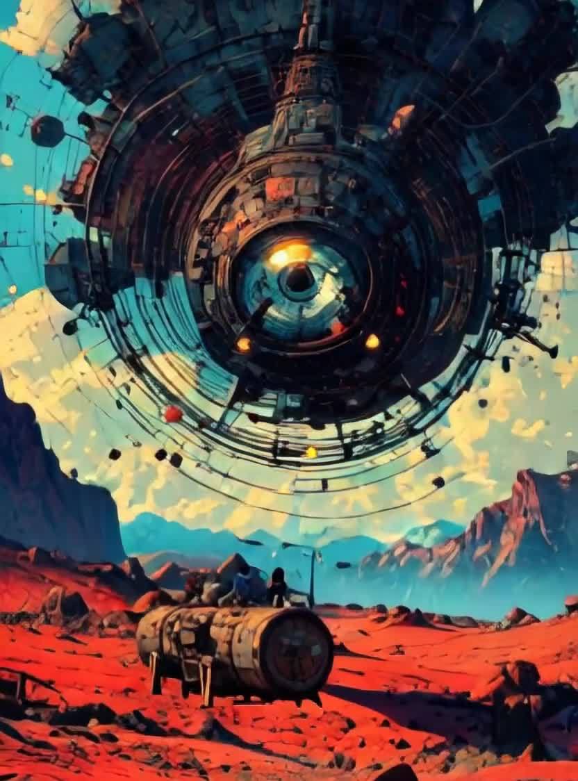 红色星球的未来空间站与地上人员