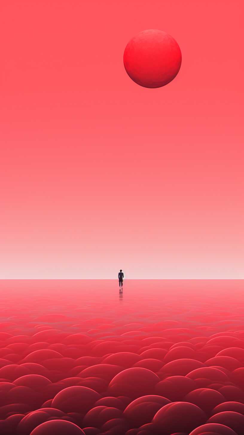 红色背景艺术图