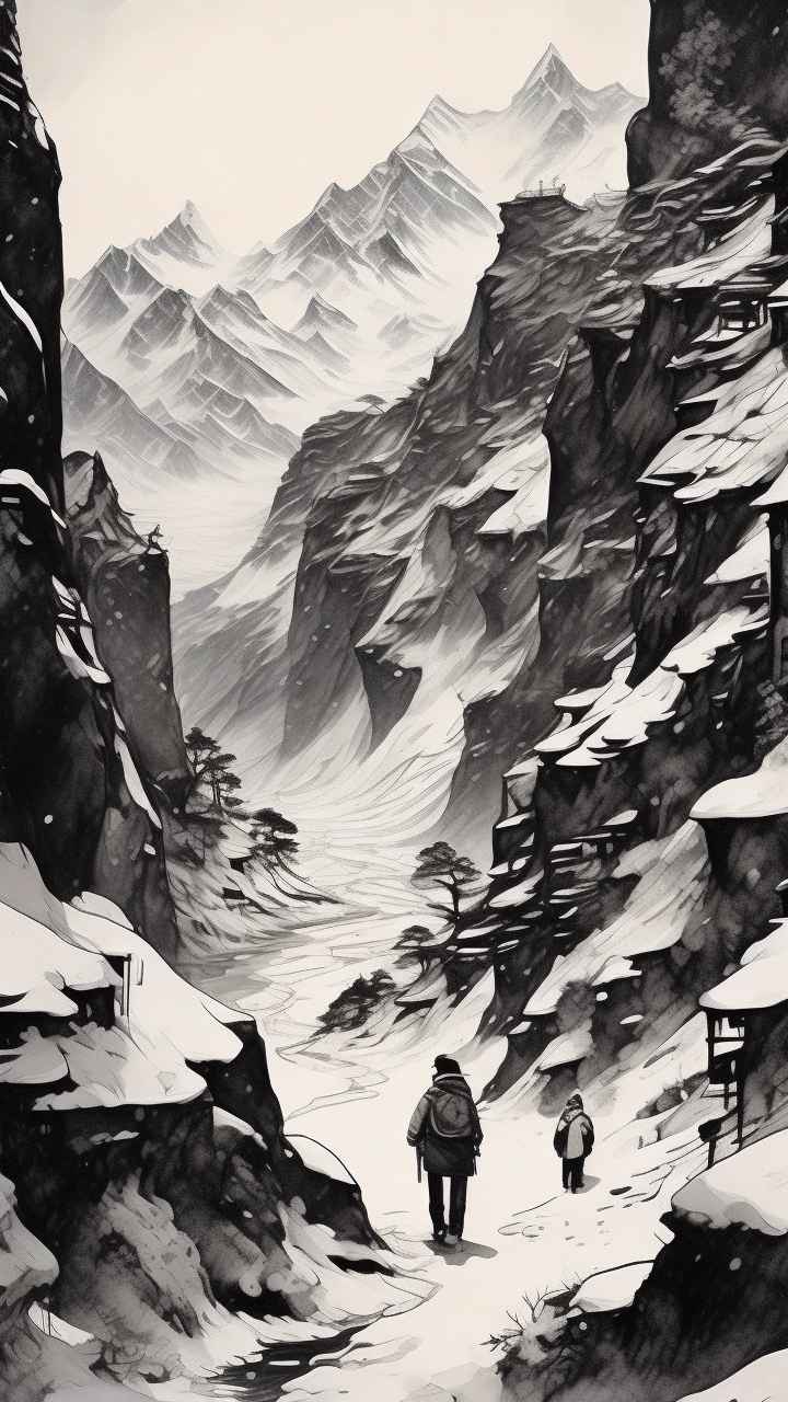 雪山高原冰川插画 12