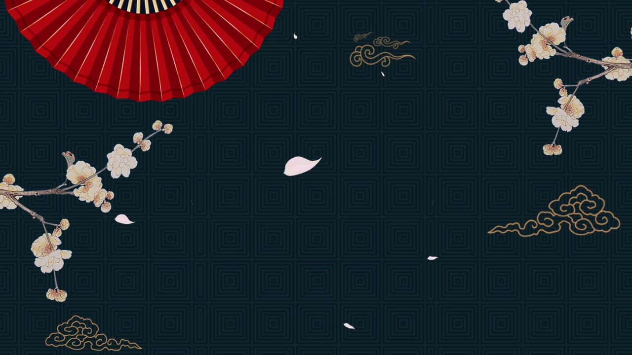古风背景视频 中国风 意境春天 桃花 水墨 36
