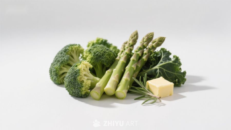 新鲜蔬菜与黄油静物