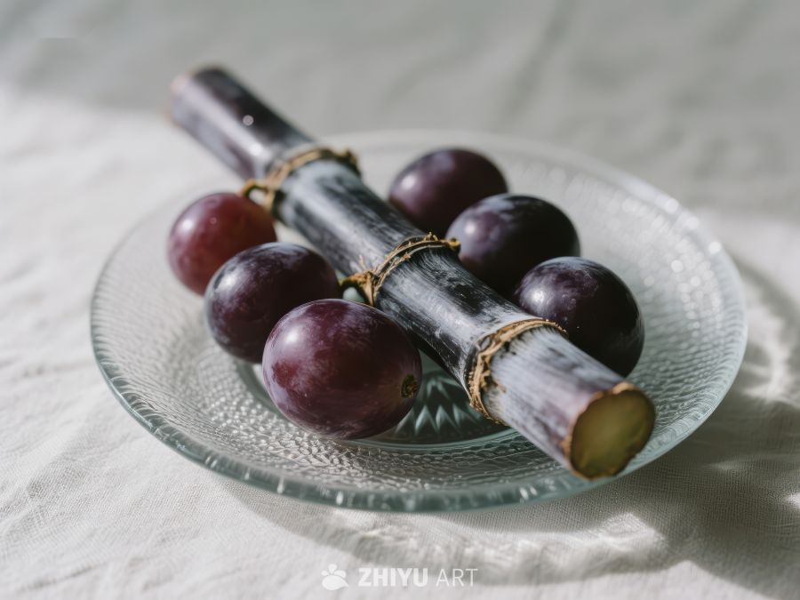 葡萄与刀具的静物组合 407