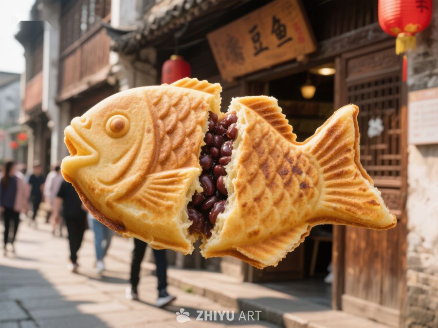 传统鱼形糕点展示