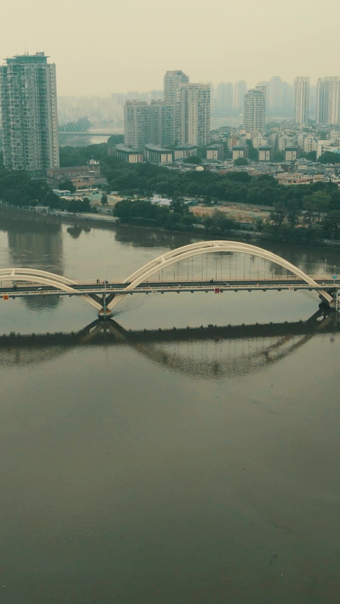  福建福州城市风光竖屏航拍