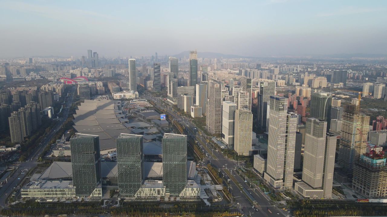 江苏南京城市风光旅游景区地标建筑航拍 