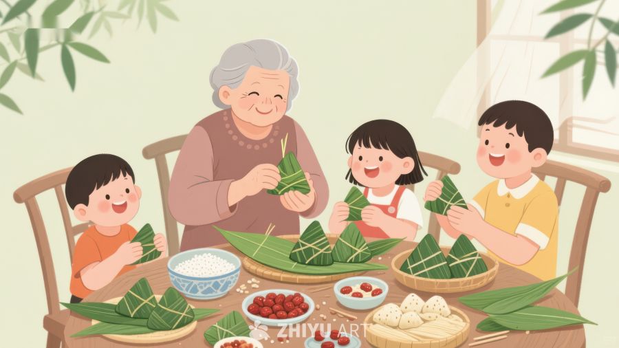 祖孙三代包粽子，温馨端午节 560