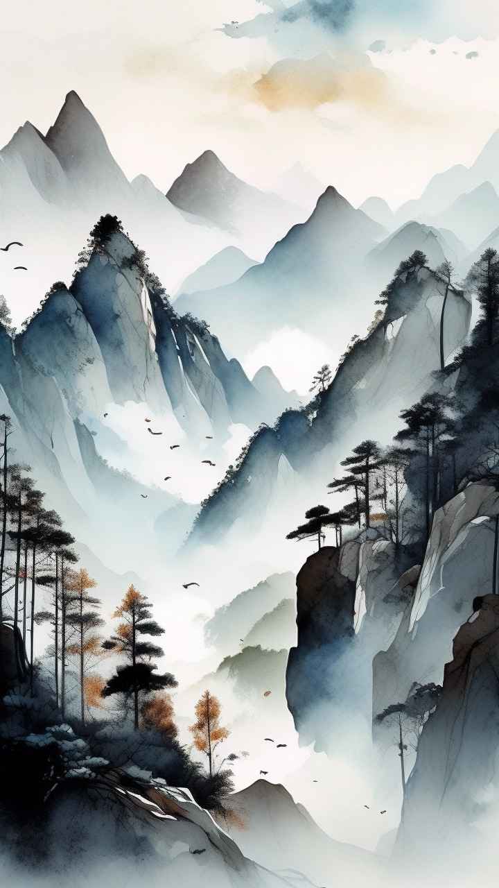 山水画国风背景 83