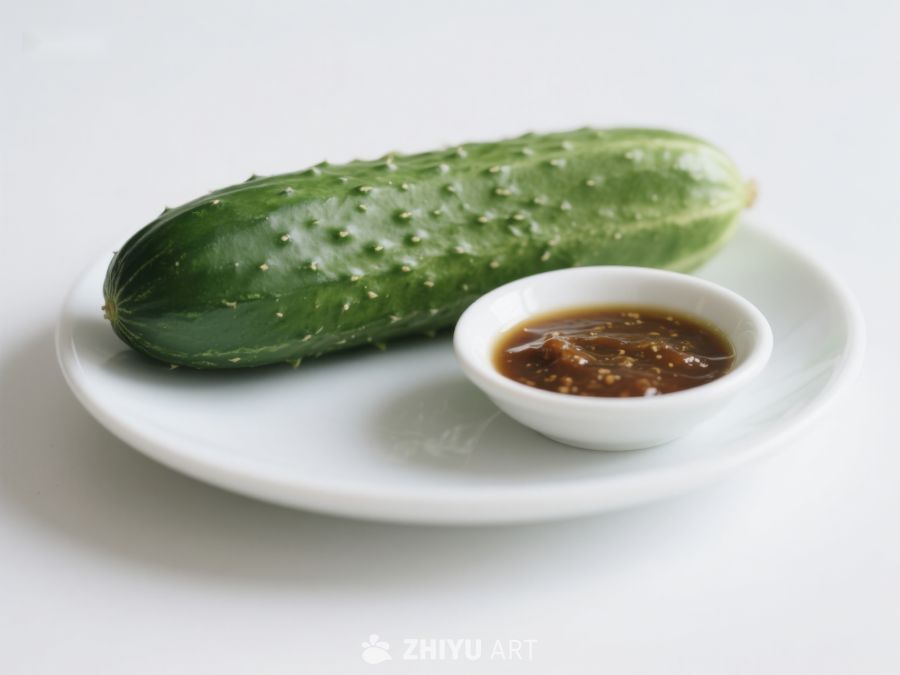 黄瓜配酱碟，简洁美食呈现 185
