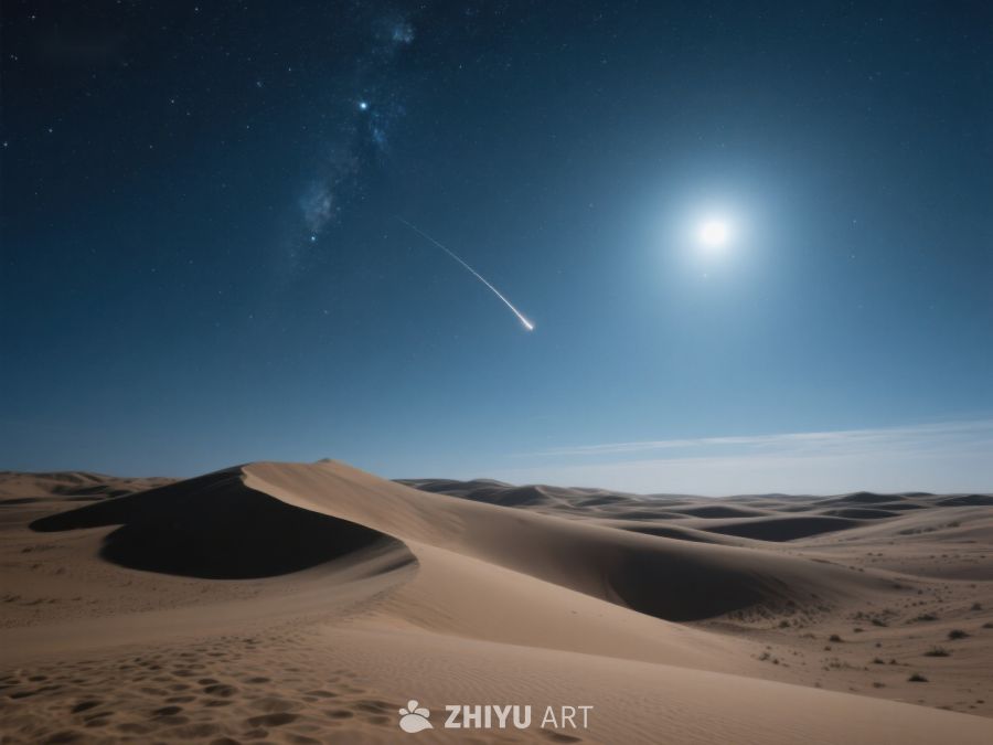 月夜沙漠流星划过 515