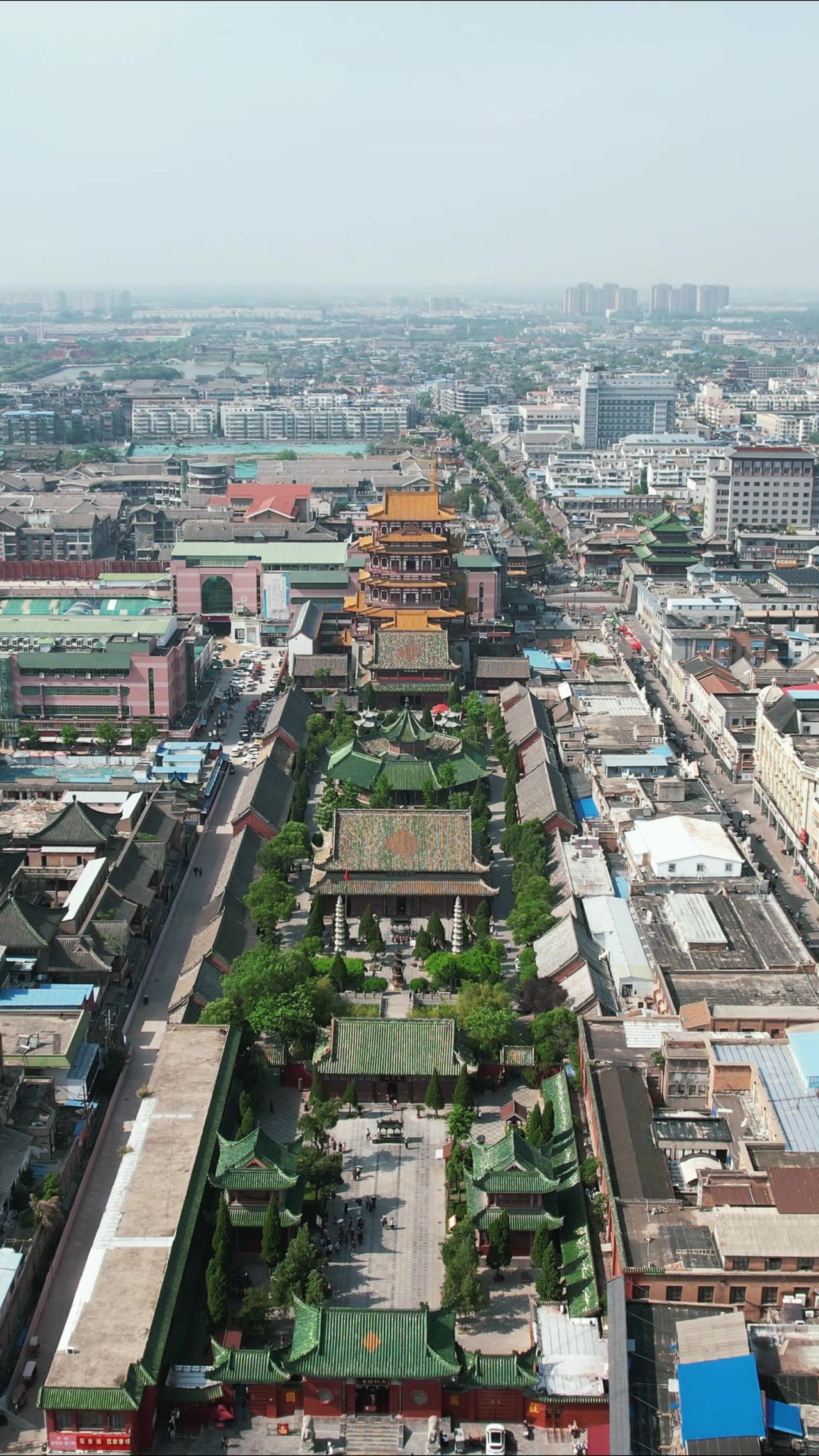 航拍河南开封相国寺竖屏 
