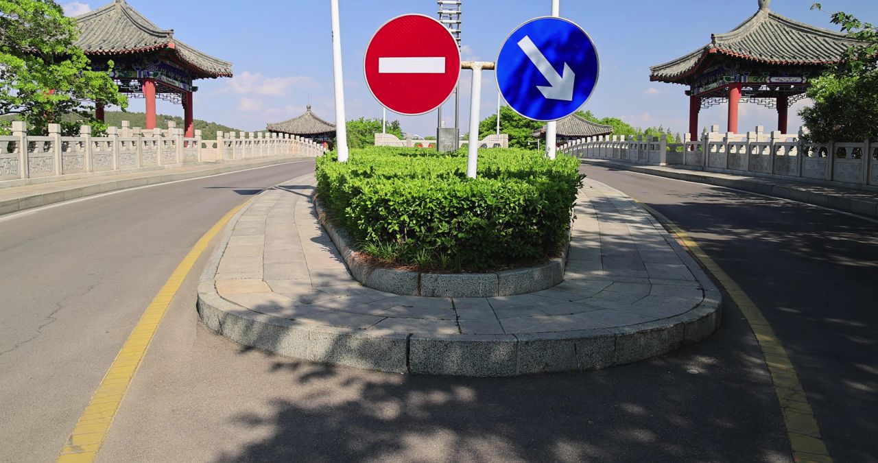 实拍道路马路空境头