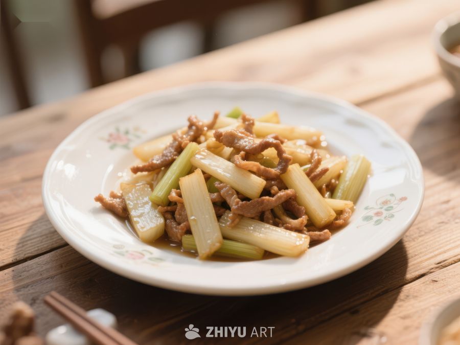 炒芹菜肉丝，清新美味 46