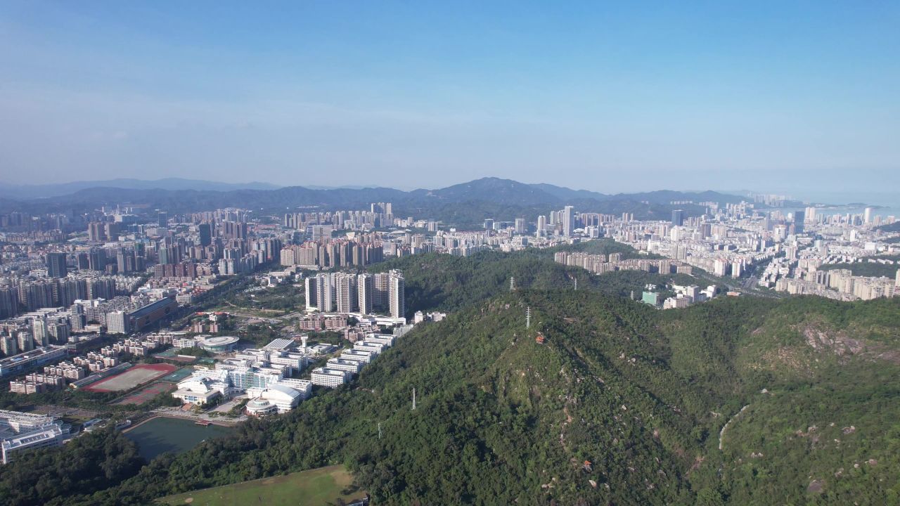 广东珠海城市风光航拍 