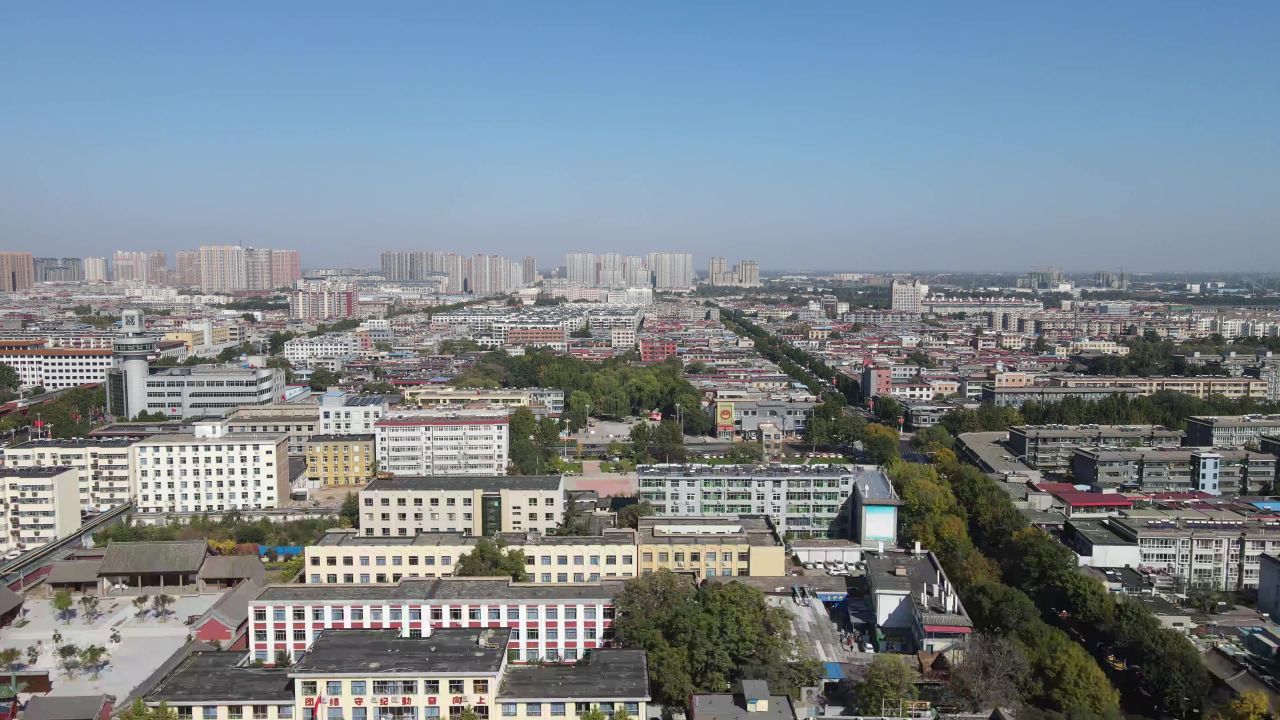 石家庄城市全景航拍 