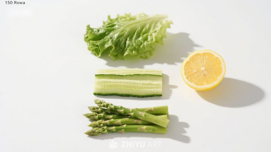 新鲜蔬菜与柠檬的组合
