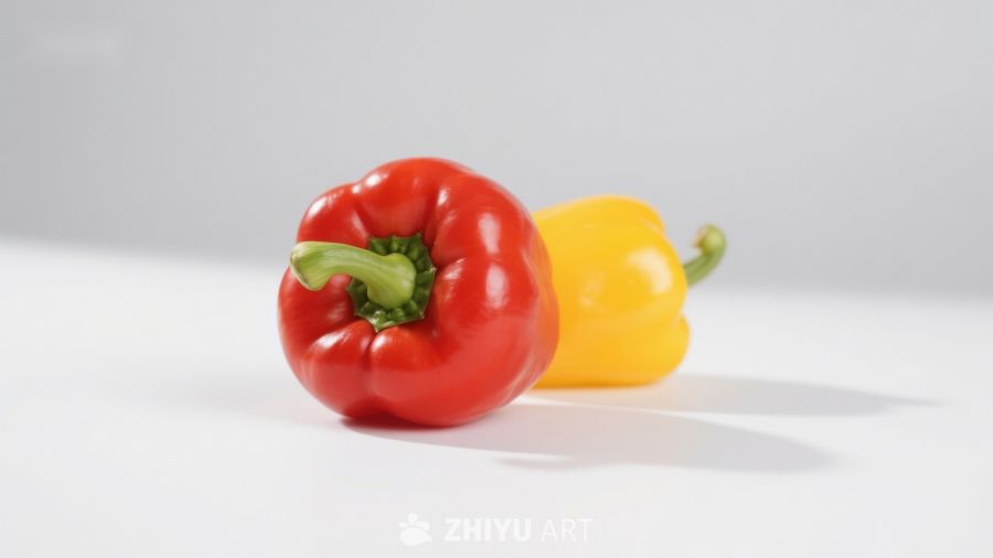 红黄彩椒静物展示