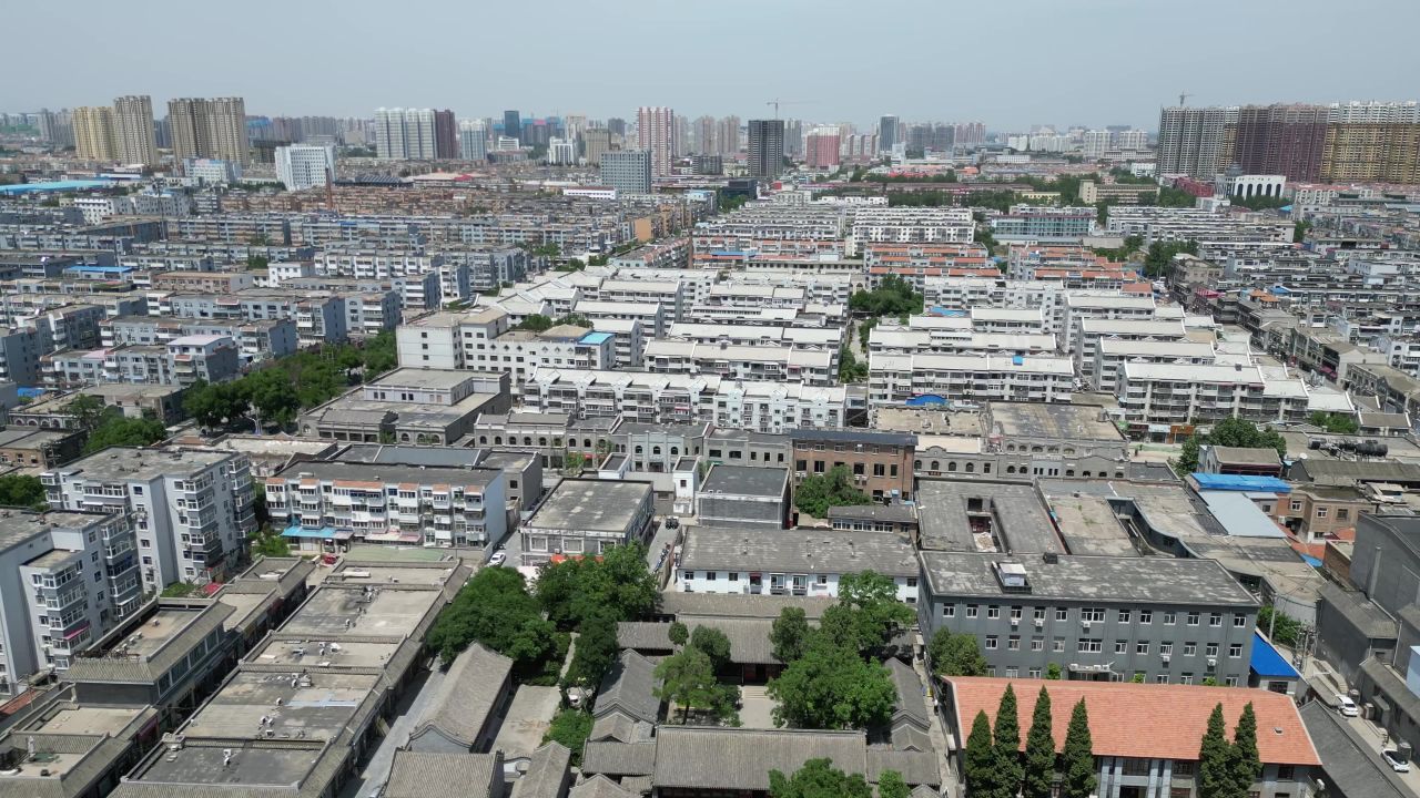 河北保定城市风光航拍