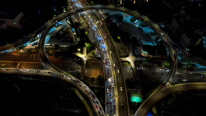 交通高架立交桥航拍摄影图 