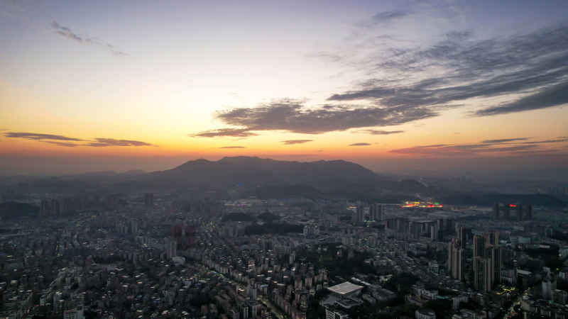 广东江门城市风光航拍图 