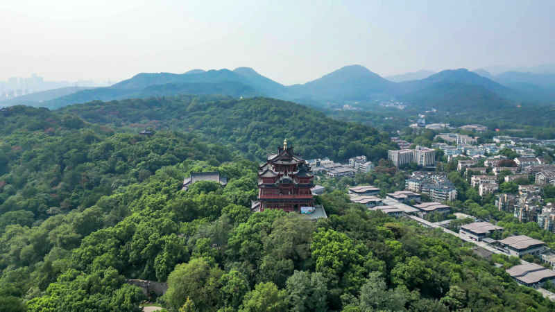 浙江杭州城市风光航拍摄影图 