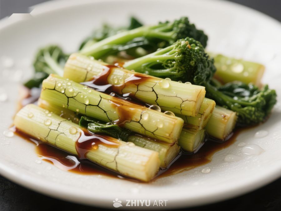清炒西兰花茎配酱油 1196
