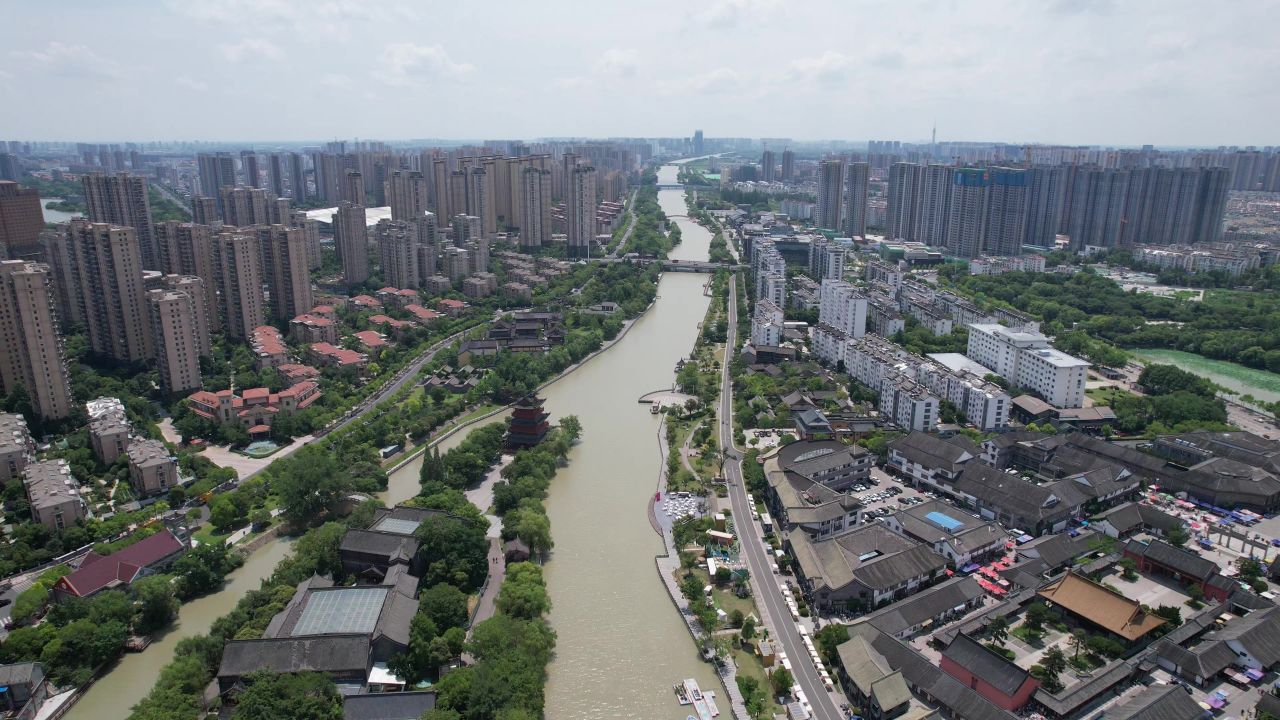 江苏宿迁城市风光旅游景区航拍