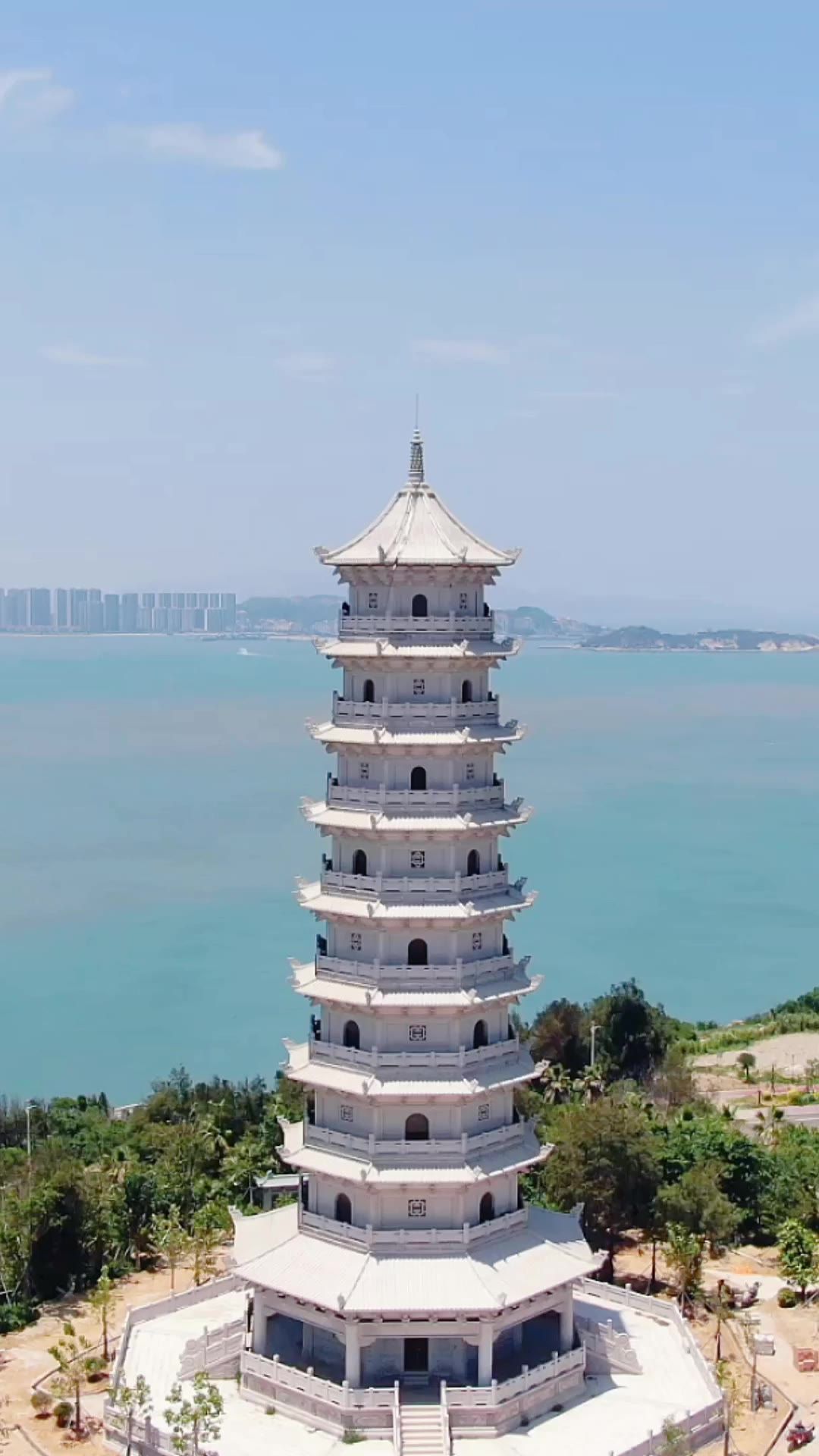 福建湄洲岛5A景区竖屏航拍