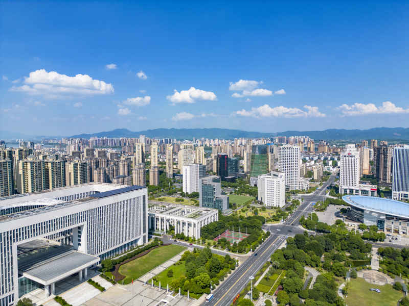 江西吉安城市风光航拍图 