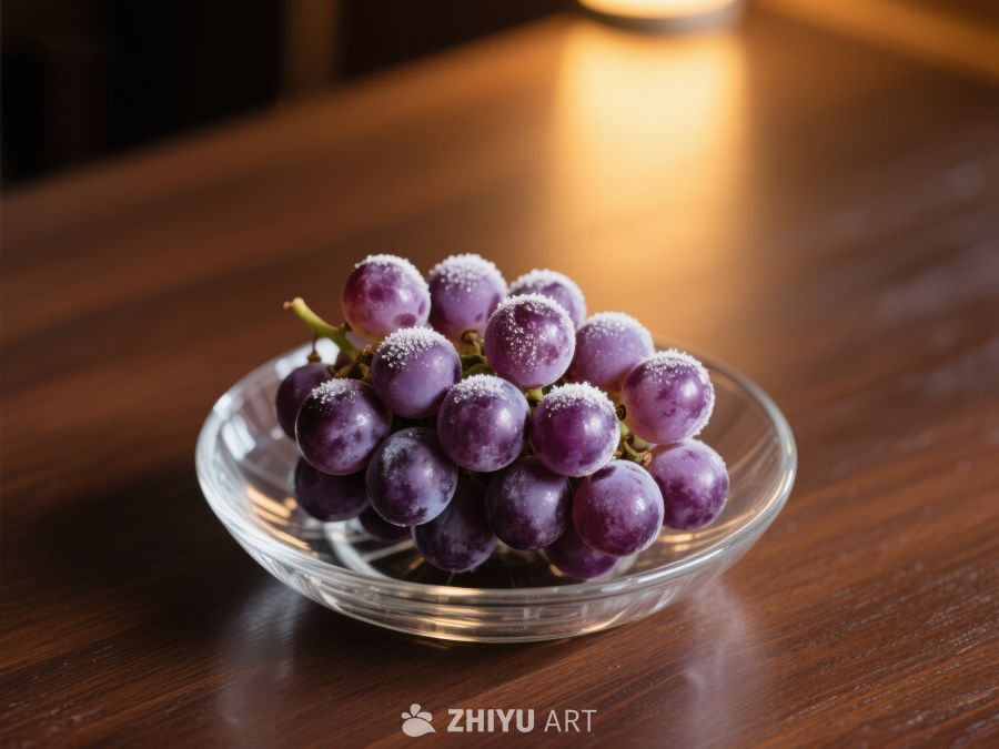 透明碗中的紫葡萄 495