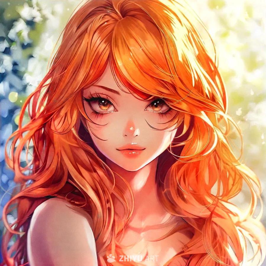 一个有着草莓金色头发的动漫女主角正对着镜头。