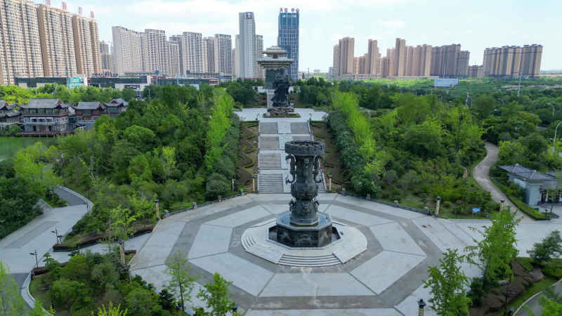 航拍湖北随州文化园4A景区