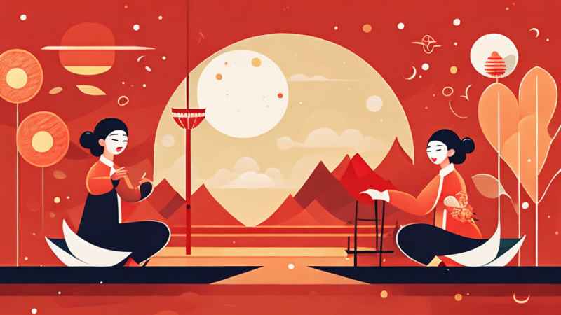 过年春节扭秧歌简约背景图 11