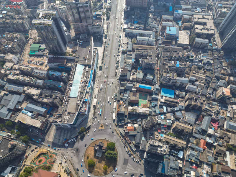 湖南长沙城市风光航拍摄影图