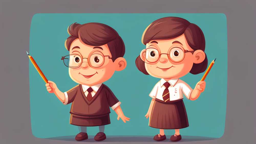 卡通人物插画老师学生