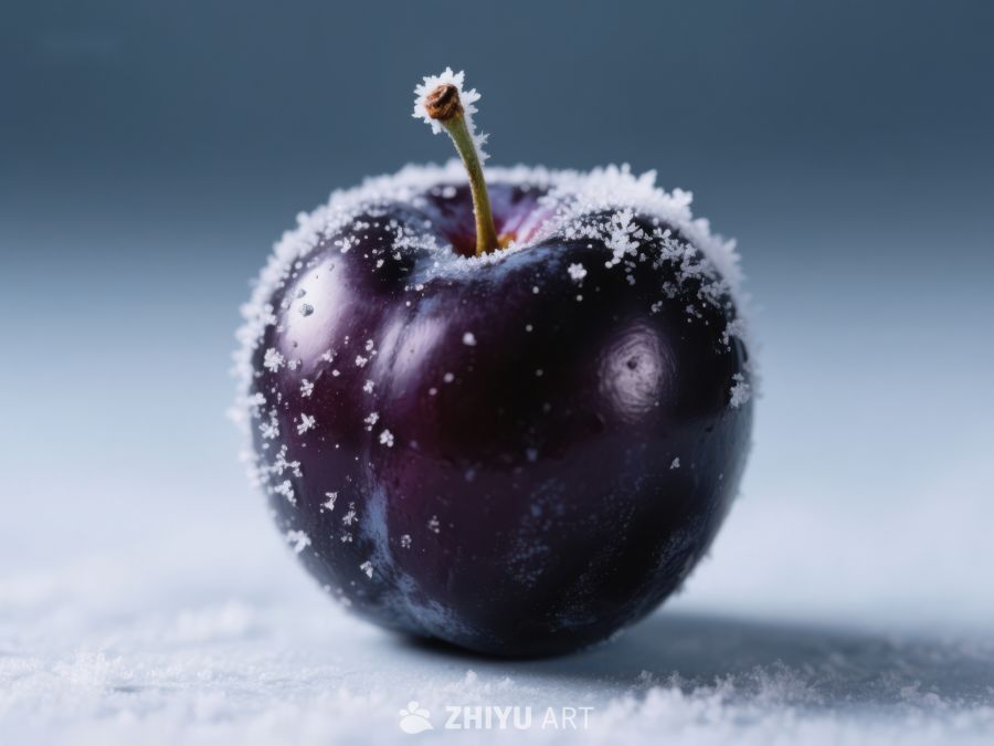 霜冻覆盖的李子特写 550