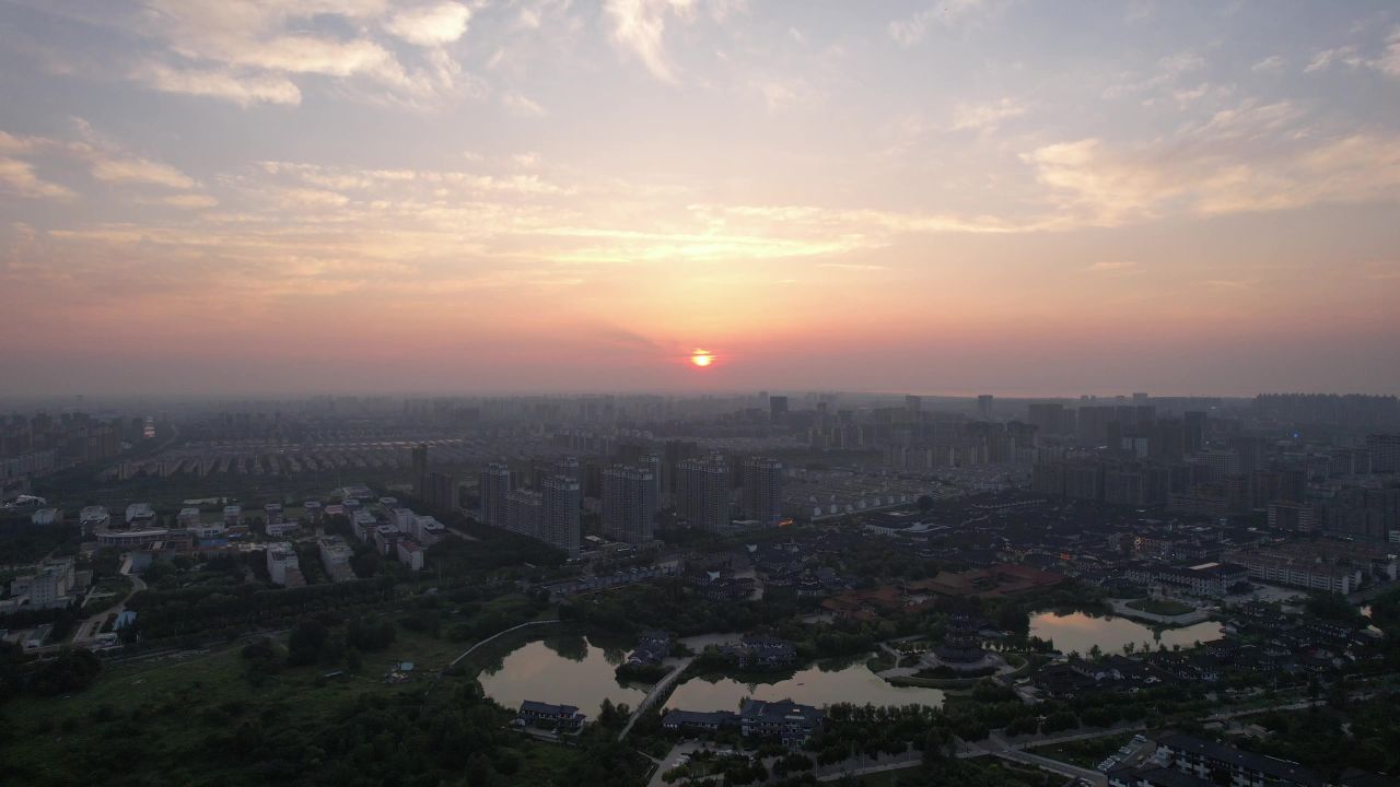 江苏宿迁城市风光地标建筑航拍 