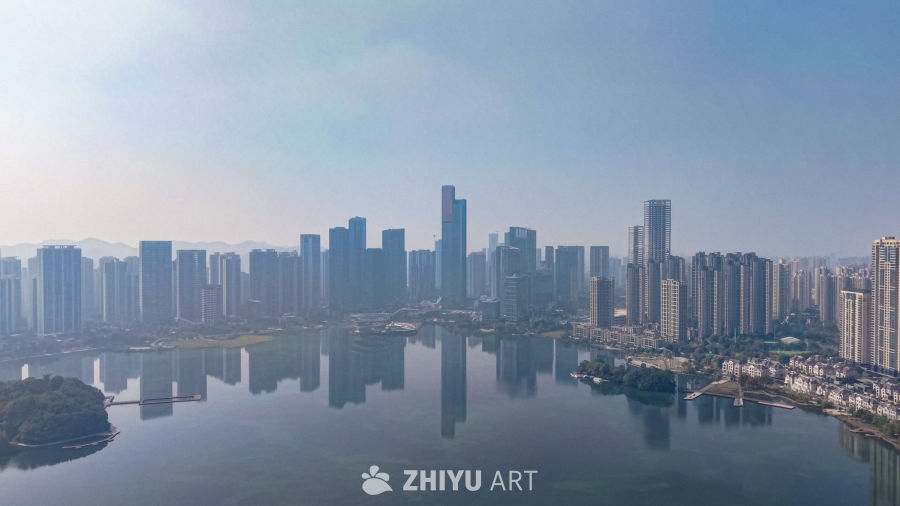 湖畔都市全景