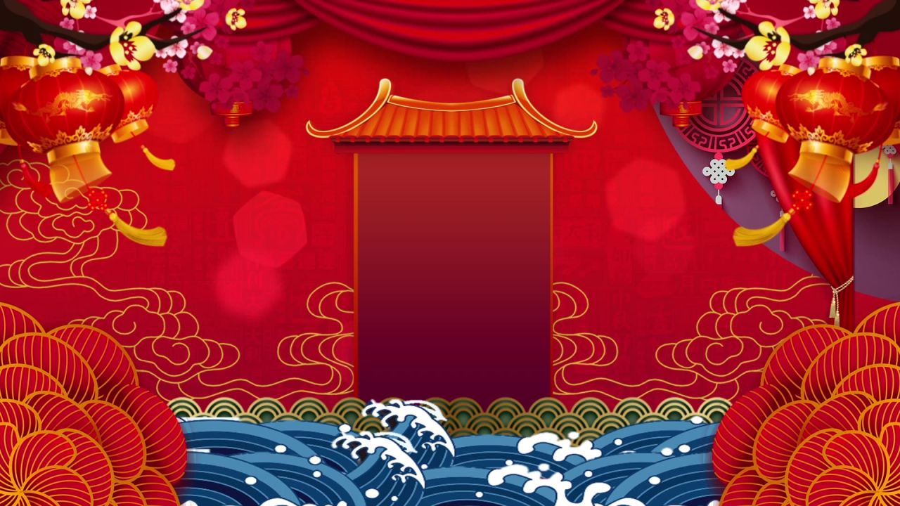 古风背景视频 中国风 意境春天 桃花 水墨 114