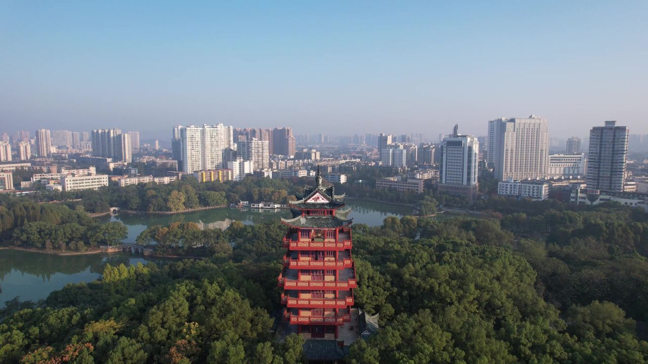 湖南株洲神农公园航拍
