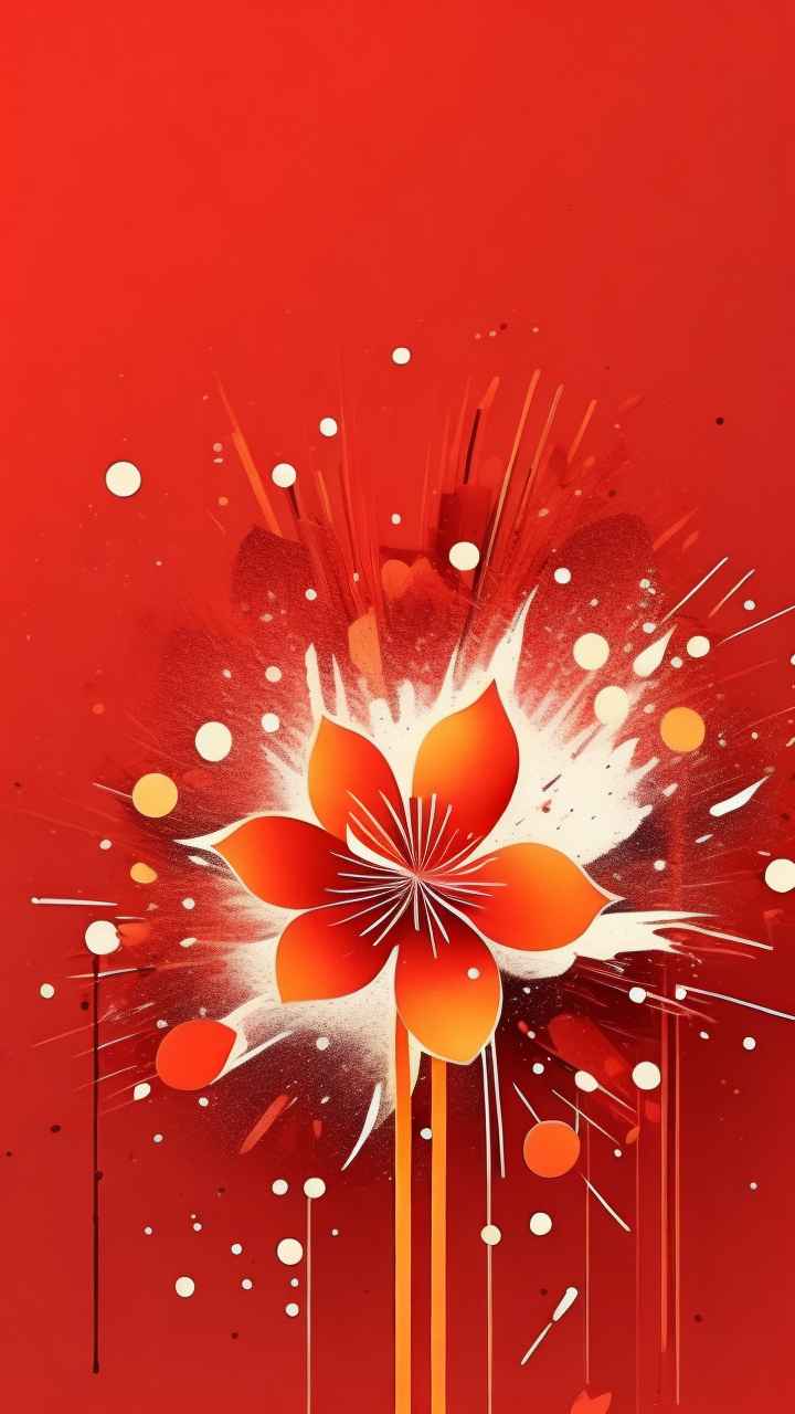 春节爆竹简约插画 1