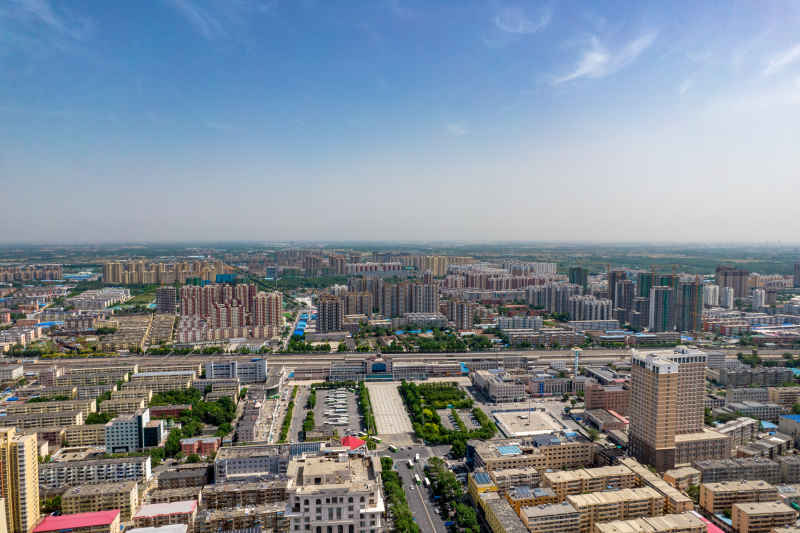河北衡水城市风光航拍图