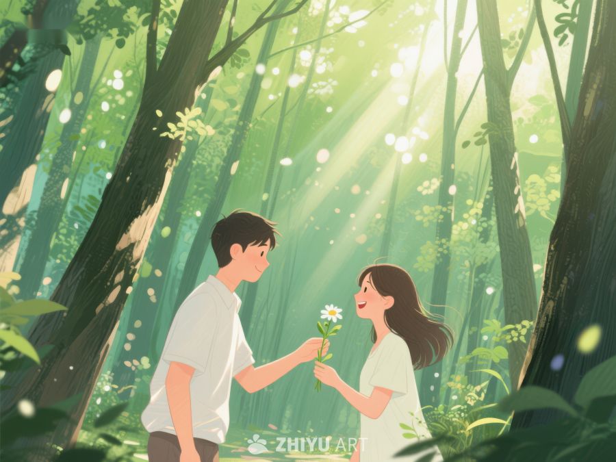 森林中的一束花：温馨互动 621